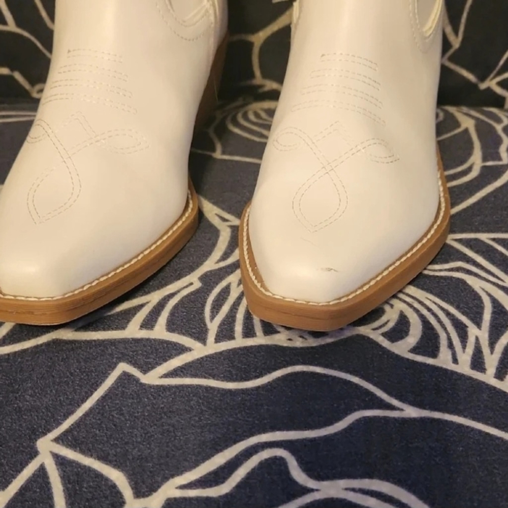 Wild Fable Womens Kenzi Western Boots with Memory Foam Insole Ivory Off White - Picture 5 of 12